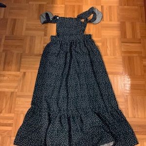Polka Dot Ruffle Trim Overlap Dress Without Blouse